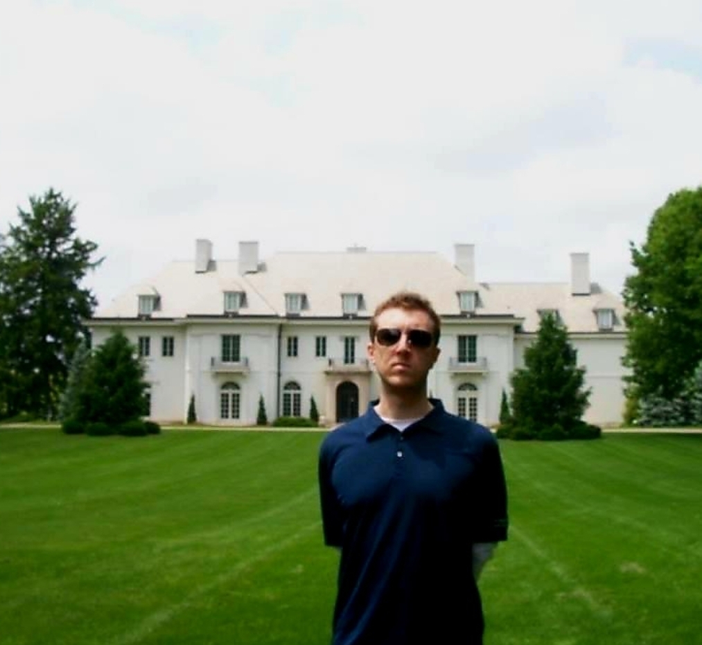 Michael MJ The Terrible Johnson Hands Behind Back Mansion Background Photo
