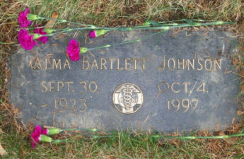 Alma Bartlett Johnson Grave Site - Michael MJ The Terrible Johnson's Grandma