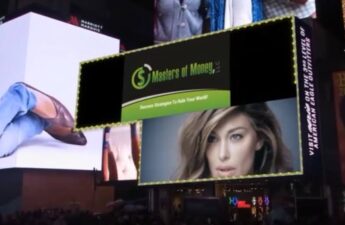 Masters of Money LLC Logo Ad - Times Square in New York City Picture