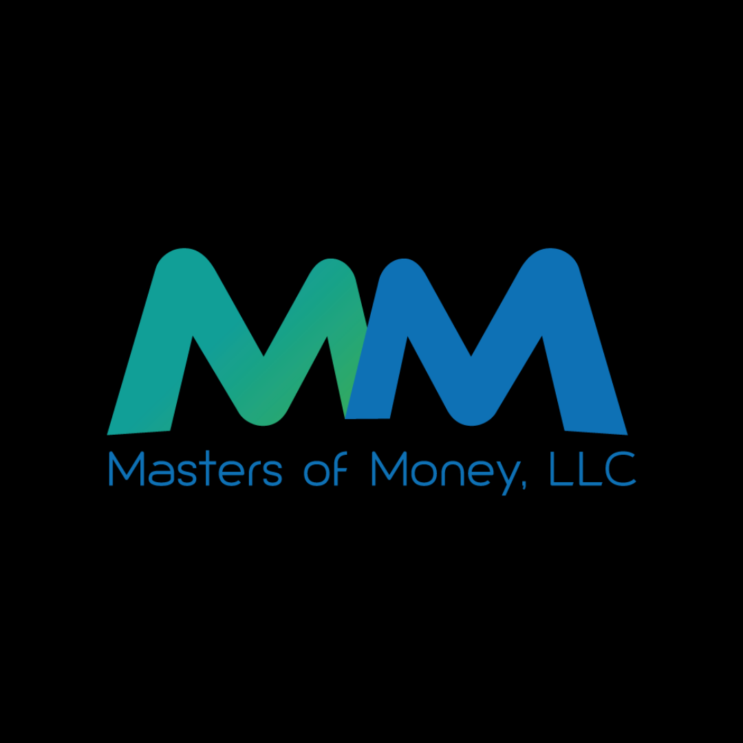 Masters of Money Blue Green and Black Double M Logo
