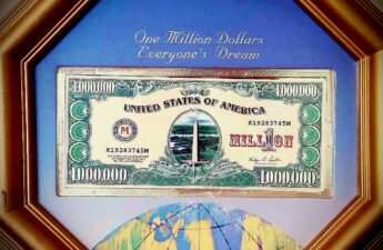 Everyone's Dream One Million Dollar Bill Plaque Picture