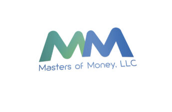 Masters of Money LLC - Double M Blue Green and White Logo Angle Placement Graphic