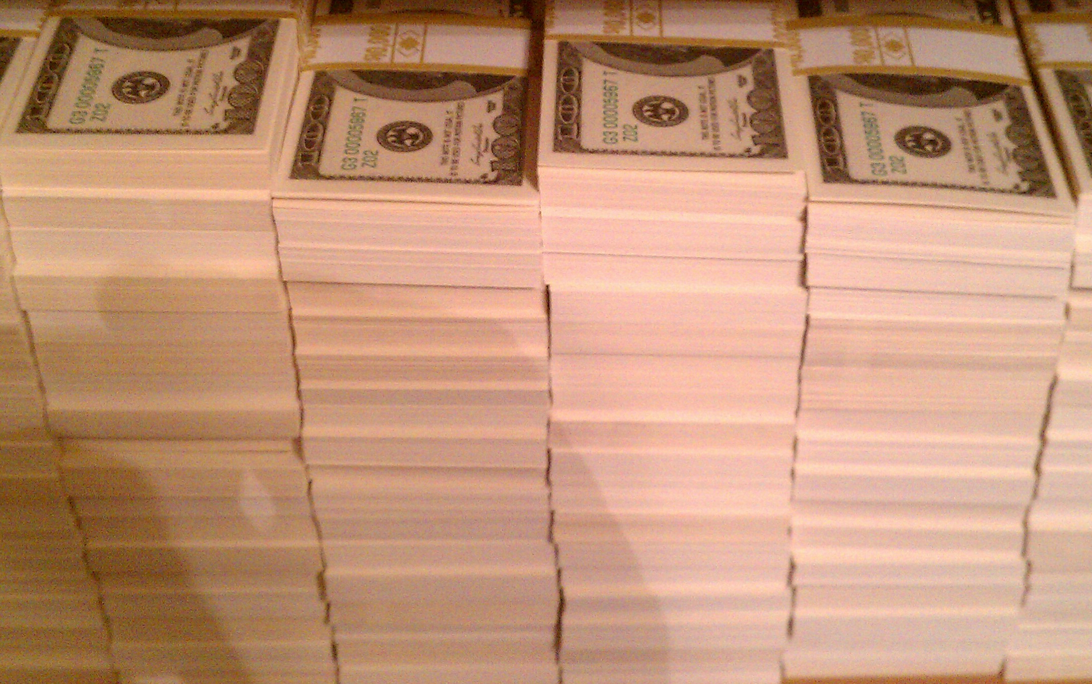 Stacks of One Hundred Dollar Bills Picture