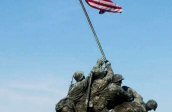 Honoring Veterans Memorial Day Statue with American Flag Picture