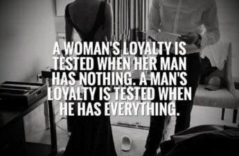 Malia and MJ Woman and Mans Loyalty Test Quote Photo