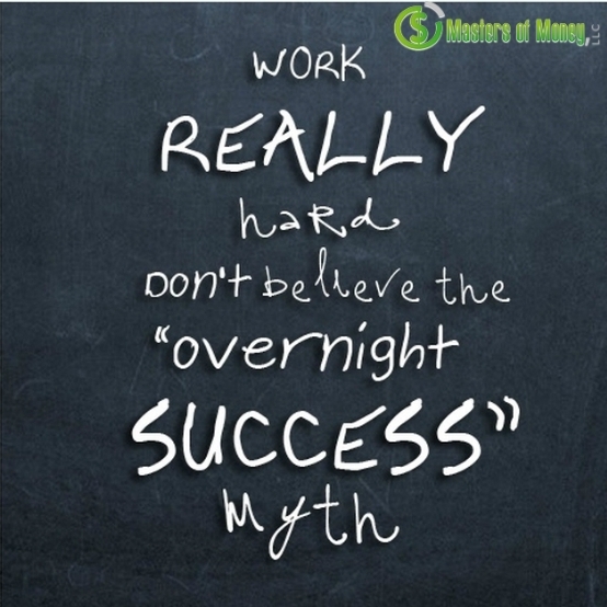 Masters of Money LLC Work Really Hard Don't Believe In Overnight Success Picture Quote