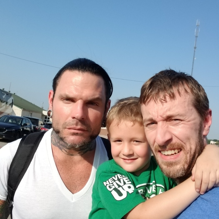 Michael MJ The Terrible Johnson and His Son Christian with Jeff Hardy Selfie