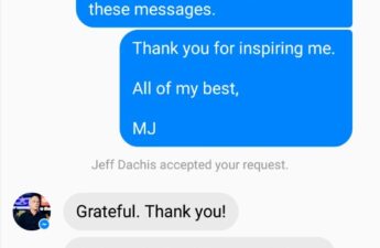 Jeff Dachis and Michael "MJ The Terrible" Johnson Messages Screenshot Photo