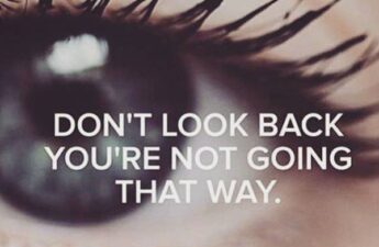 Masters of Money LLC Logo Branded Don't Look Back. You're Not Going That Way. Quote Picture