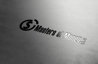 Masters of Money LLC Silver Logo Embossed on Gray Surface Placement Photo