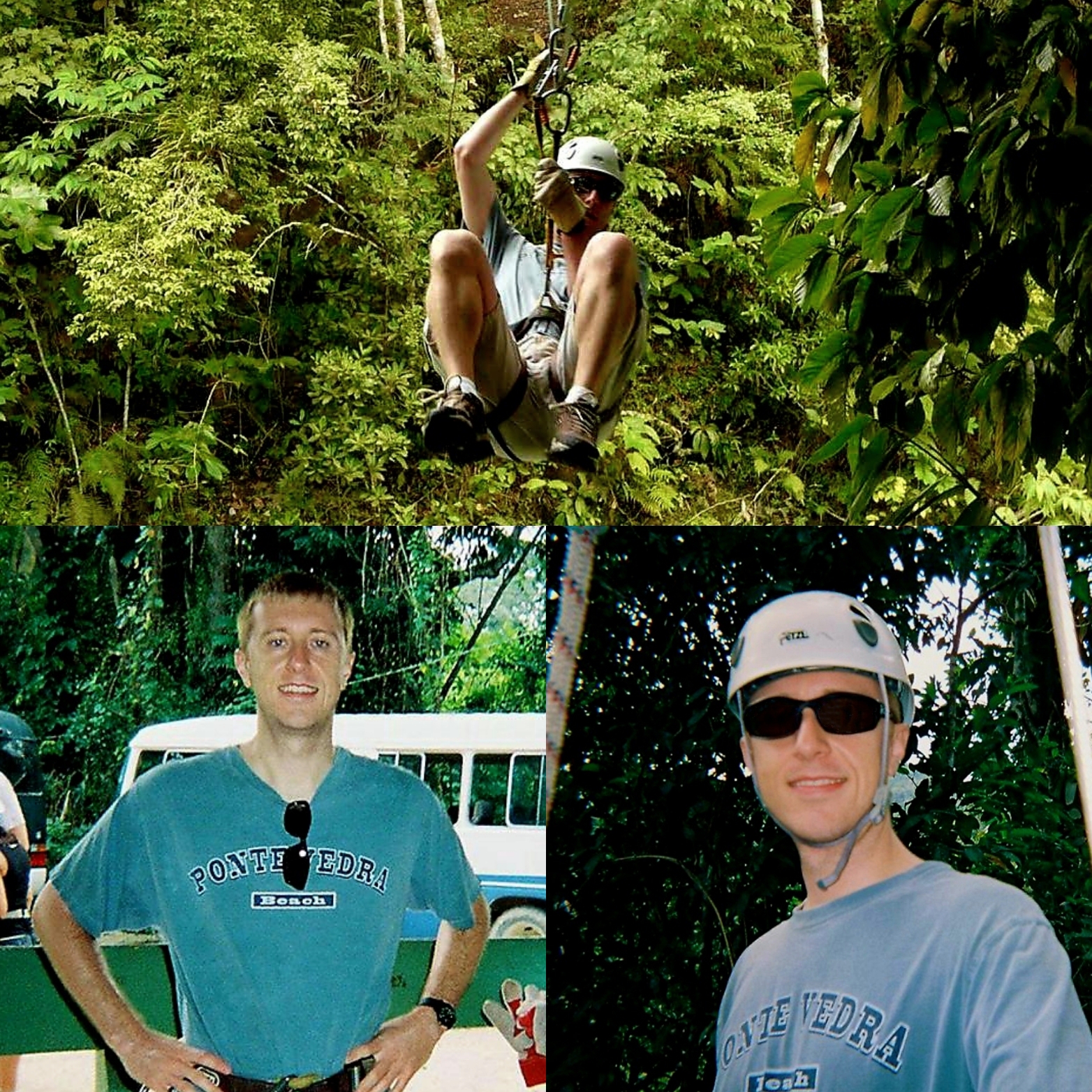 Michael "MJ The Terrible" Johnson Ziplining In Costa Rica Photo Collage