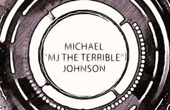 Michael "MJ The Terrible" Johnson Black and White Circle Logo Graphic